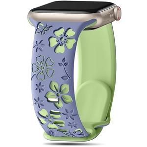 Correa de Reloj de Silicona Doble con Flores Grabadas con Láser para <span class=keywords><strong>Apple</strong></span> <span class=keywords><strong>Watch</strong></span> <span class=keywords><strong>Series</strong></span> 11 10 9 8 <span class=keywords><strong>7</strong></span> 6 5 4 3 SE Ultra 2 - Product Image 6