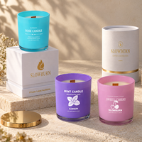 Bougie parfumée de haute qualité personnalisée, vente en gros, emballage de luxe avec logo pour bougie parfumée, cadeaux de fête