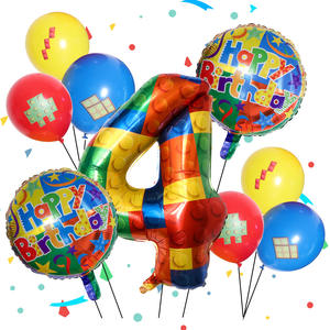 Juego de globos con número de cumpleaños para decoración de fiesta de cumpleaños infantil con globos de película de aluminio. - Product Image 5