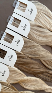 Extensions de cheveux vierges européens de qualité supérieure, cuticules intactes, à bandes adhésives invisibles, extrémités épaisses, avec bande PU invisible - Product Image 6