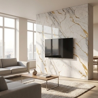 Panneau mural moderne en WPC à impression numérique, imitation marbre, imperméable, écologique, 1220x2440mm, 3mm, avec revêtement UV