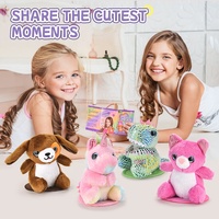 Peluche magnétique super douce de 10 cm, personnage de dessin animé mignon, ours brun, tigre, phoque, dinosaure, en coton PP lavé, anti-stress UV