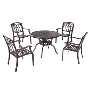 rectangulaire légère Meubles <span class=keywords><strong>de</strong></span> terrasse en fonte d'<span class=keywords><strong>aluminium</strong></span> Tables et chaises <span class=keywords><strong>de</strong></span> <span class=keywords><strong>jardin</strong></span> d'extérieur modernes 4-6 <span class=keywords><strong>personnes</strong></span> - Product Image 5