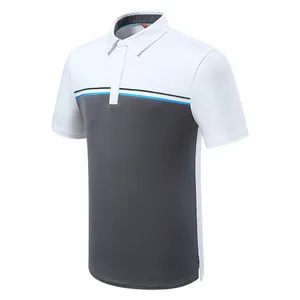 White and Black Polo Shirt For Men Golf Shirts Patchwork Men's Clothing Polo Shirts