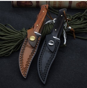 Ly1r cứng rắn thép không gỉ săn bắn dao đầy đủ tang cố định lưỡi dao đi bộ đường dài gỗ xử lý bushcraft dao với vỏ bọc da - Product Image 6