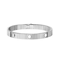 Montre de luxe pour femme en acier inoxydable plaqué or, avec boîtier au design géométrique élégant et incrustation de zircon, et incrustation de pierre naturelle ronde