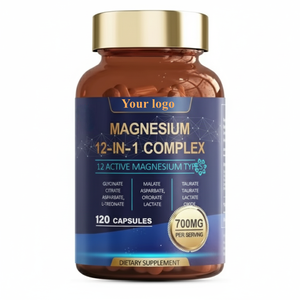 Gélules de Complexe Vitamines et Minéraux 12-en-1 700mg de Glycinate de Magnésium, Citrate, Malate, Oxyde, Taurate, Aspartate, Orotate pour les Muscles - Product Image 1