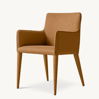 Mobilier de salle à manger au design minimaliste Fauteuil de salle à manger en cuir avec bras sur rail