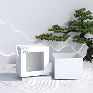 Cajas de pastel reciclables blancas Cajas plegables para pastel de cumpleaños Cajas de papel de flexografía personalizadas - Product Image 4