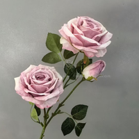 3 feuilles de tête Champagne Fendra Rose Bouquet de fleurs artificielles Décoration de mariage Arrangement floral