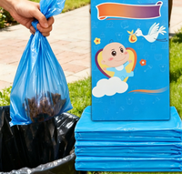 Sacs à couches jetables pour bébé 22x39cm bleus en PE, sacs à déchets pour couches sans parfum, contrôle des odeurs pour déchets d'animaux de compagnie, élimination en extérieur et en voyage