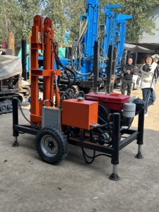 Xách tay 160m DTH Mini thủy lực giếng khoan Giàn Khoan Trailer gắn nước giếng Giàn Khoan với động cơ bơm động cơ thành phần cốt lõi - Product Image 2