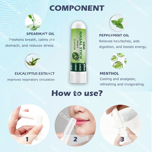 Inhalateur nasal en plastique aromatisé CM, extrait botanique de menthe, soulagement rapide du stress, boost d'énergie, conçu pour les personnes occupées - Product Image 6