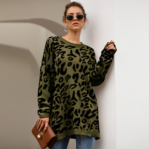 Maglioni per le vacanze di moda Cardigan leopardo natale rosa maglione a maniche lunghe da <span class=keywords><strong>donna</strong></span> - Product Image 2