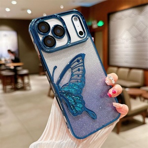 Funda de Celular Transparente con Diamantes y Mariposas Brillantes para iPhone 17, 16, 15, 14, 13, 12 Pro, Funda Brillante y Linda para iPhone 17 Pro - Product Image 4