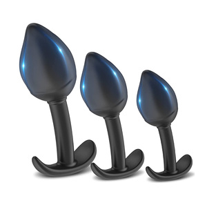 Weiches Schwarzes Silikon Plug Analspielzeug 3-teiliges Set Anale <span class=keywords><strong>Pussy</strong></span> Dehnungsplugs Erotikspielzeug für Erwachsene - Product Image 1