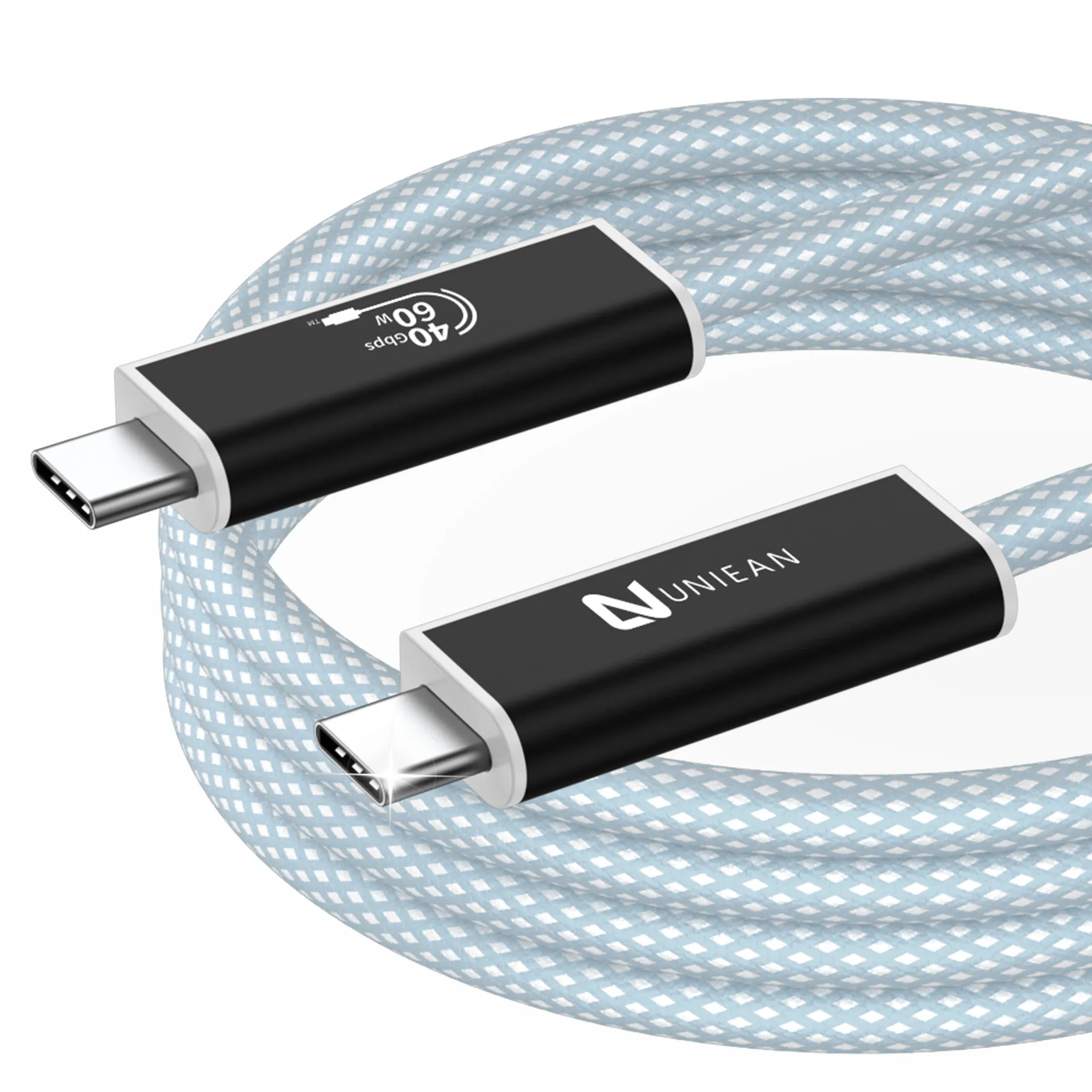 Thunderbolt kabel Data Tipe C PD 60W, kabel Data 4 USB 4.0 Pengisian daya Cepat 40Gbps 8K @ 60Hz untuk Macbook Laptop iPhone iPad