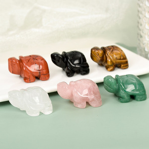 Gran oferta, 1,5 pulgadas, piedras preciosas naturales, tallas de <span class=keywords><strong>tortuga</strong></span> de cristal, figuras de animales talladas a mano, adornos, artesanía de <span class=keywords><strong>tortuga</strong></span> - Product Image 1