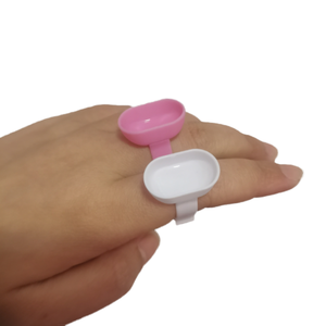 แหวนกาวต่อขนตาแบบใช้แล้วทิ้ง ที่วางกาวพลาสติก ถาดผสมสีสำหรับคิ้ว - Product Image 4