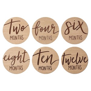Cartes d'étape mensuelles rondes en bois personnalisées pour nouveau-né de vente chaude pour l'annonce de bébé, le signe de <span class=keywords><strong>naissance</strong></span> et les accessoires photo - Product Image 6