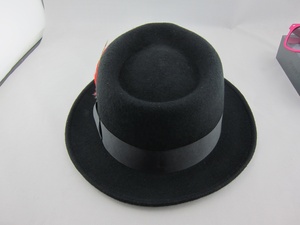 Mode 100% <span class=keywords><strong>Laine</strong></span> Feutre Hommes <span class=keywords><strong>Pas</strong></span> <span class=keywords><strong>Cher</strong></span> Noir Fedora Chapeaux - Product Image 3
