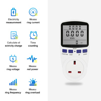 UK Plug Digital Wattmètre LCD Compteur d'énergie Compteur d'électricité Prise de courant Testeur électrique Prise de mesure Analyseur de puissance