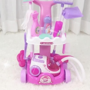 Chariot de nettoyage pour enfants avec aspirateur, balai et outils de nettoyage pour la maison - Product Image 2