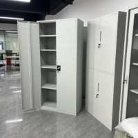 Archivador de Acero de Doble Puerta con Puertas con Cerradura y Estantes Ajustables, Archivador Metálico para Almacenamiento de Documentos de Oficina