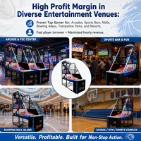 Machine d'arcade de basket-ball pliable et compacte, à monnayeur, jeu de tir électronique compétitif pour parcs d'attractions