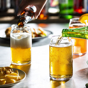 Bicchieri da birra bicchieri da 16 once 480ml bicchiere da birra a sublimazione bicchiere a forma di lattina di birra con coperchio in bambù e cannuccia - Product Image 4