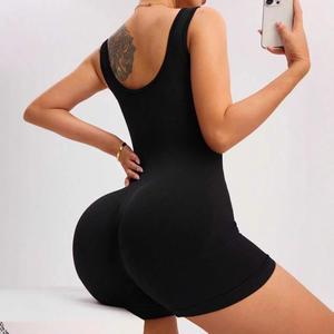 จั๊มสูทผู้หญิงสไตล์ยุโรปและอเมริกา ผ้าเนื้อเรียบ สีพื้น ทรงครอป ความยาวเหนือเข่า ดีไซน์เว้าหลัง ทรงเข้ารูป เซ็กซี่ - Product Image 2