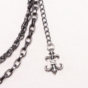 European And American Hip Hop Double Layer Metal Waist <b>Chain</b> Gunmetal <b>Cross</b> Pendant Punk Style Pants <b>Chain</b> For Men Women - Product Image 3