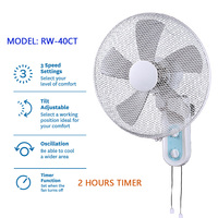 Ventilateur mural oscillant Rihuang OEM à 90 degrés, 16 pouces, avec minuterie de 2 heures, commande par chaîne pour cuisine et restaurant