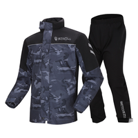 Ensemble imperméable SINOLL pour moto et vélo, veste et pantalon de pluie respirants et légers avec bande réfléchissante