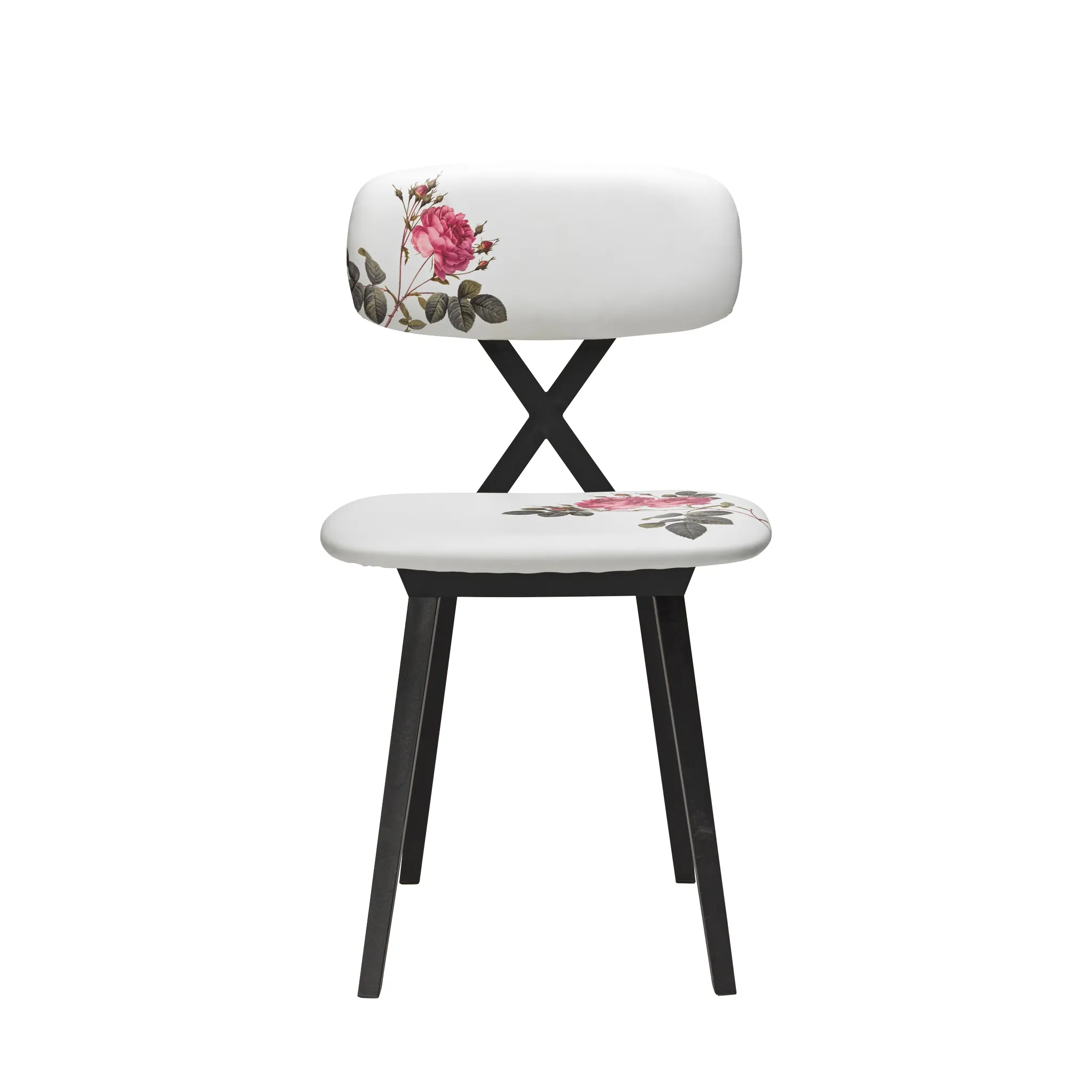 2021 yeni varış mikro fiber deri çiçek desen ahşap bacak yemek odası sandalyesi