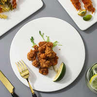 Assiettes rondes plates en céramique pour dîner, steak, viande, et assiettes à gâteau rondes en céramique avec lettres, pour restaurant, avec motifs peints