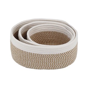 Panier de rangement <span class=keywords><strong>à</strong></span> <span class=keywords><strong>linge</strong></span> fait main surdimensionné personnalisable de style couleur unie panier de rangement en <span class=keywords><strong>corde</strong></span> de coton avec poignées - Product Image 1