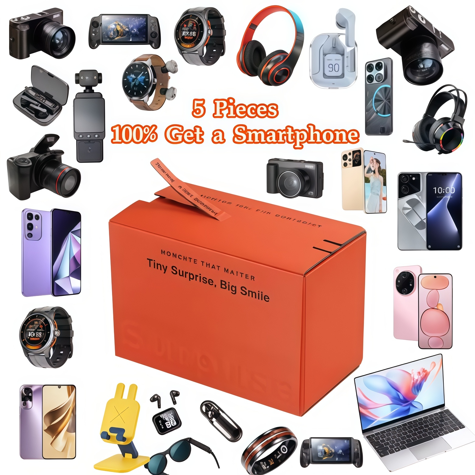 5 Pieces 100% Get a Smartphone Color Multi