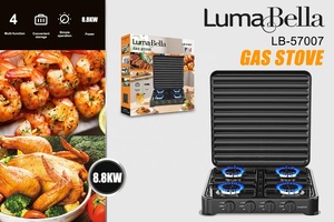 LUMABELLA Estufa <span class=keywords><strong>de</strong></span> <span class=keywords><strong>Gas</strong></span> Comercial <span class=keywords><strong>de</strong></span> 4 Quemadores, Placa <span class=keywords><strong>de</strong></span> Cocción <span class=keywords><strong>de</strong></span> Sobremesa Resistente con <span class=keywords><strong>Tapa</strong></span> <span class=keywords><strong>para</strong></span> Uso en Hoteles al Aire Libre, Cocina Portátil <span class=keywords><strong>de</strong></span> Cuatro Hornillas - Product Image 3