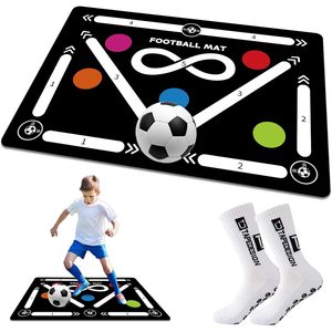 Tapis d'entraînement de football portable pour intérieur, taille et couleur personnalisables, matériau en caoutchouc durable antidérapant, facile à transporter, entraînement de vitesse pour adultes MD - Product Image 1