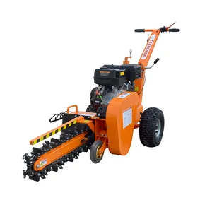 Farm machinery TUV CE approved 15hp petrol power mini digga trencher for trenching depth 60cm