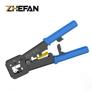 Zefan alat pemotong Rj45 tipe Ez, alat pengeriting melalui Rj45 tembus pandang multifungsi Cat5 Cat6 8p8c melalui alat Rj45