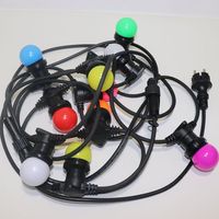 Câble festonné en caoutchouc 2*0,75 mm², 30 cm, 50 cm, ampoule LED vintage E27, guirlande lumineuse extérieure, Noël, IP65