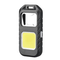 Mini ouvre-bouteille COB, lampe de travail, lampe torche, aimant à l'arrière, rechargeable par USB, 4 modes d'éclairage, 250 lumens, lampe torche à LED pour porte-clés