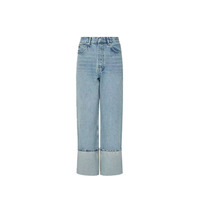Jeans en denim imperméable à taille mi-haute, droits, respirants, mignons, doux, floraux, vintage, sexy, pour toutes les saisons, pour femmes, en gros