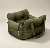 Lit et transporteur de siège de voiture pour chien de voyage vert armée Lits confortables pour animaux de compagnie avec motif imprimé pour les aventures en déplacement