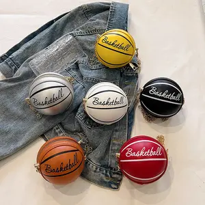 Yeni moda kızlar Pu deri basketbol çantası çocuklar çapraz vücut mini bilya çanta