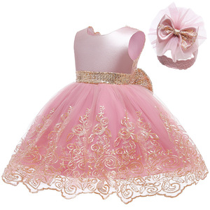 Robe de princesse en dentelle patchwork avec nœud, dos nu, brodée et moelleuse, pour carnaval, fête d'anniversaire, spectacle - Product Image 4