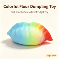 Jouet sensoriel anti-stress souple et coloré en forme de boulette de farine arc-en-ciel avec boîte de cuisson vapeur, cadeau idéal pour les fêtes d'enfants