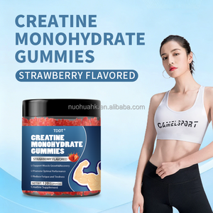 Strawberry <b>Creatine</b> Monohydrate Gummies Supplement Muscle Recovery Performance Support 120 Count Custom Label - Product Image 4